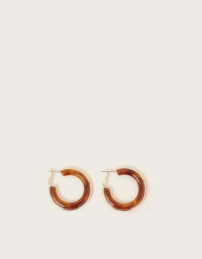 Tortoiseshell Hoop Earrings, , large