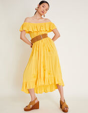 Avani Bardot Ruffle Dress, Yellow (YELLOW), large