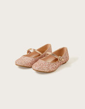 Glitter Sprinkle Ballerina Flats, Pink (PINK), large