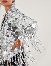 Solange Sequin Jacket, Silver (SILVER), large