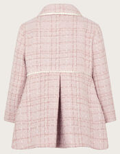 Baby Tweed Collared Coat, Pink (PALE PINK), large