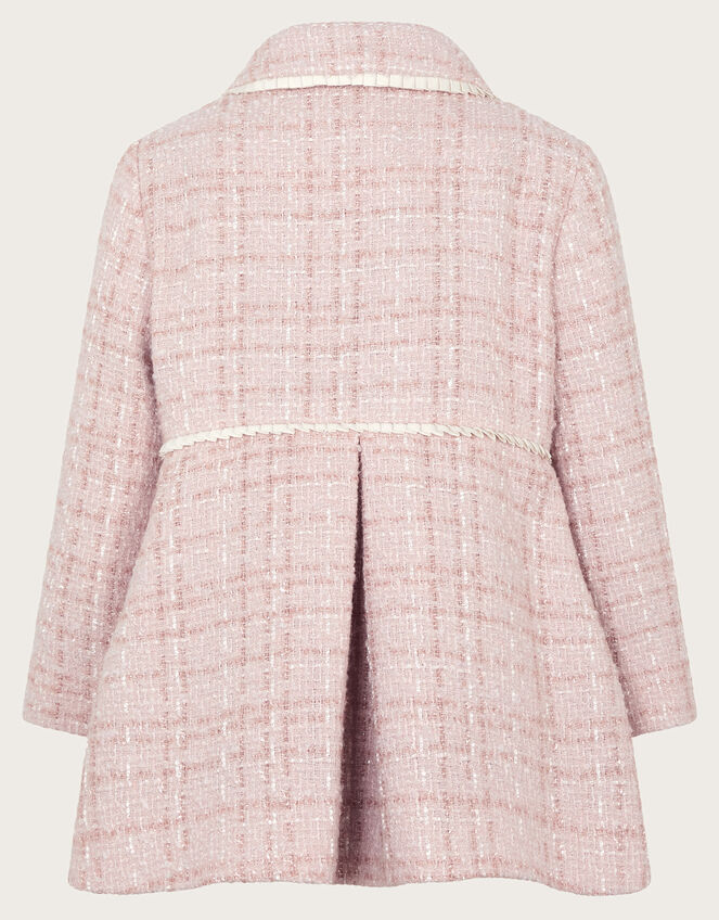 Baby Tweed Collared Coat, Pink (PALE PINK), large