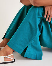 Yara Plain Wide Leg Trousers, Teal (TEAL), large