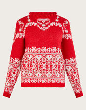 Fabe Fair Isle Sweater, Red (RED), large