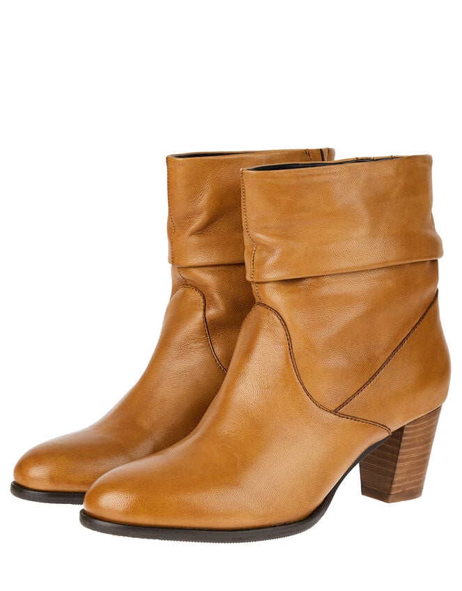 Vluchtig Orthodox machine Slouch Leather Ankle Boots Tan | Women's Shoes | Monsoon Global.