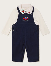 London Cord Dungaree Set, Blue (NAVY), large