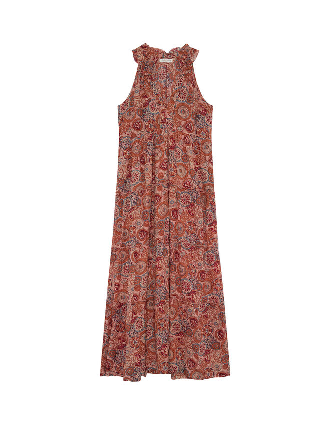 Maison Hotel Halterneck Maxi Dress, Orange (RUST), large