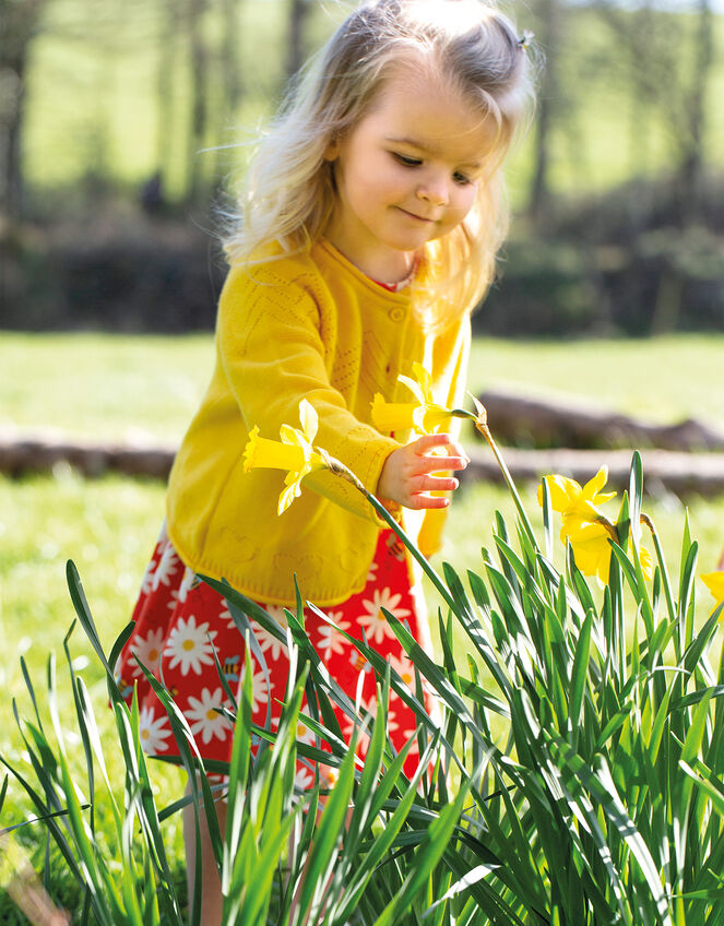 Frugi Piper Pointelle Cardigan, Yellow (YELLOW), large