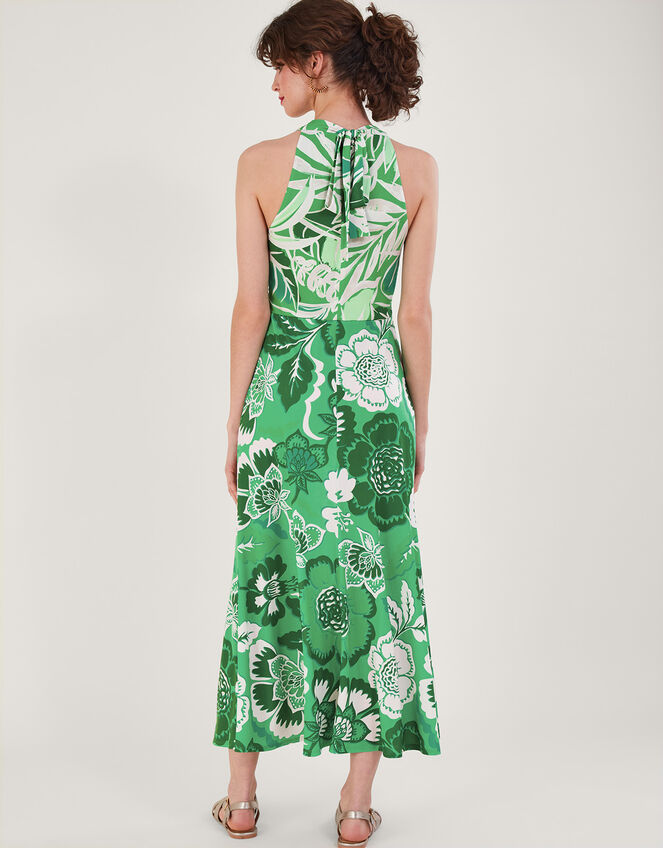 Clo Botanical Print Crossover Maxi Dress, Green (GREEN), large