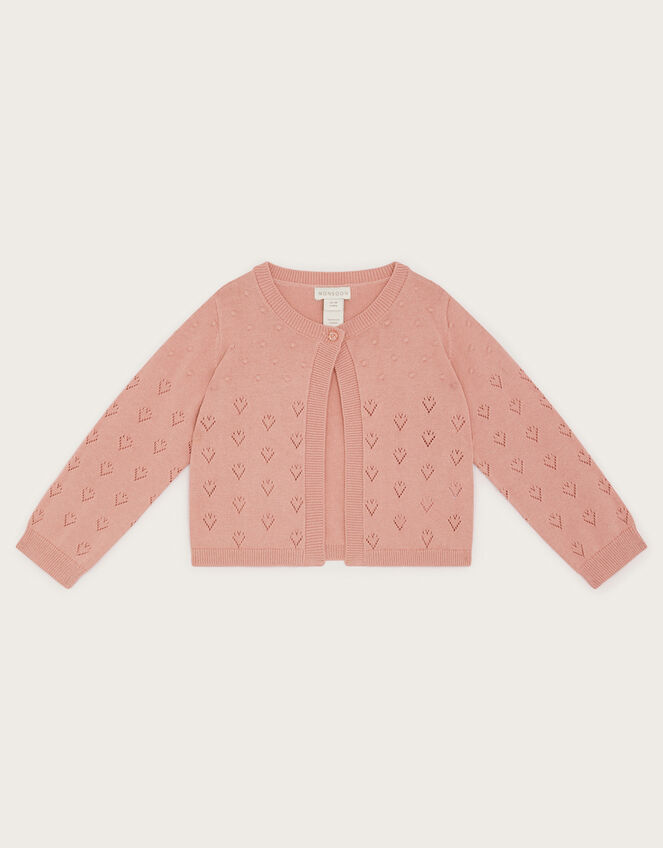 Baby Heart Bolero Cardigan, Pink (PALE PINK), large