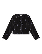 Maison Hotel Embroidered Velvet Jacket, Black (BLACK), large