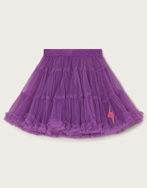 Layered Net Skirt, Purple (PURPLE), large