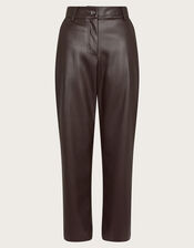 Parker Faux Leather Trousers, Brown (CHOCOLATE), large