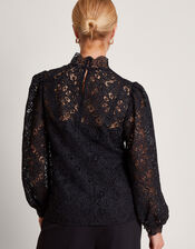 Lilly Lace Blouse, Black (BLACK), large