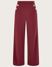 Priya Ponte Trousers, Red (BERRY), large