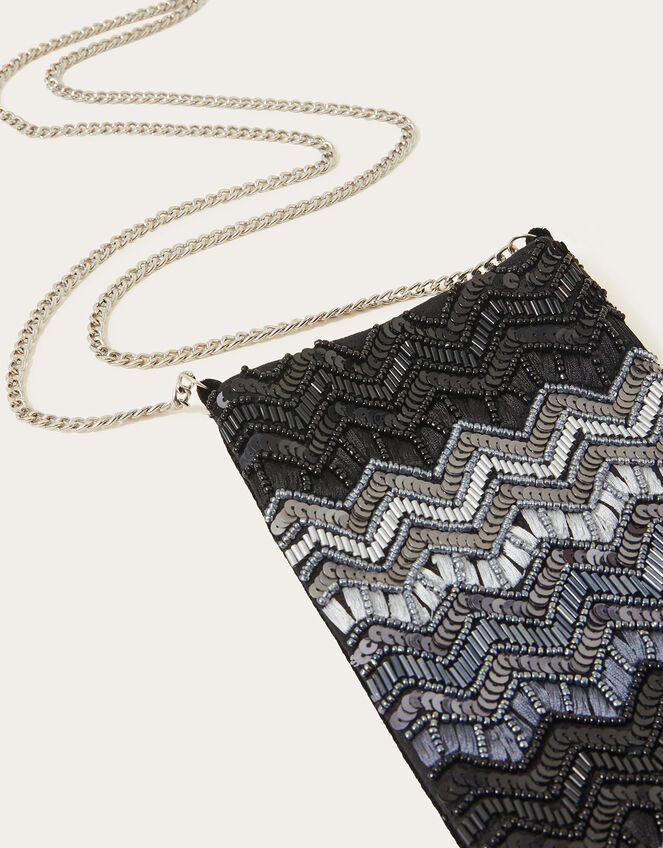 Zig Zag Sequin Phone Bag, , large