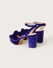 Velvet Knot Heels, Blue (NAVY), large