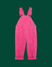 Dotty Dungarees Cord Dungarees, Pink (BRIGHT PINK), large