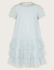 Alexandra Ruffle Swing Dress, Blue (PALE BLUE), large