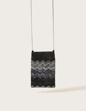 Zig Zag Sequin Phone Bag, , large