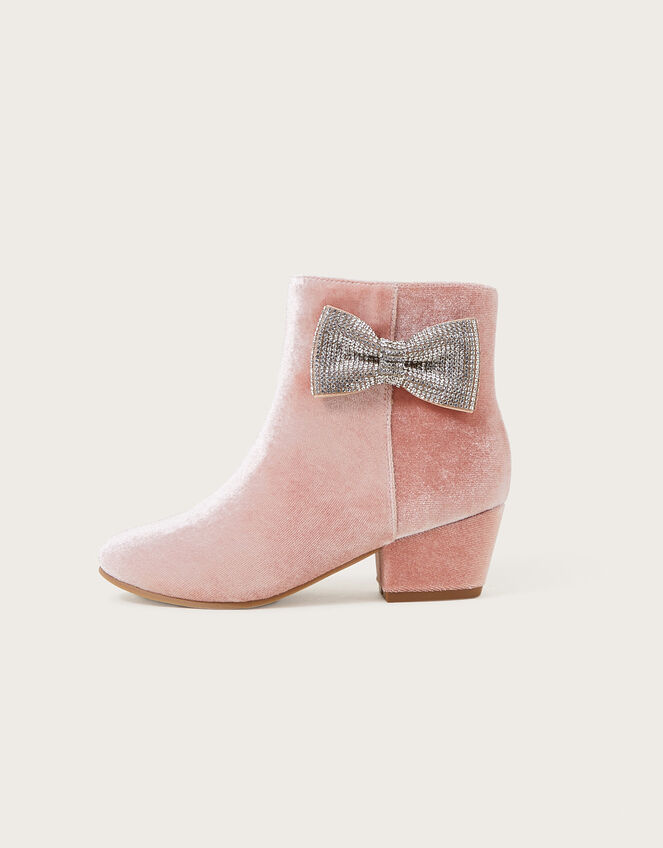 Lucinda Velvet Party Boots, Pink (PINK), large