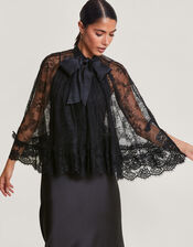 Luana Lace Cape, Black (BLACK), large