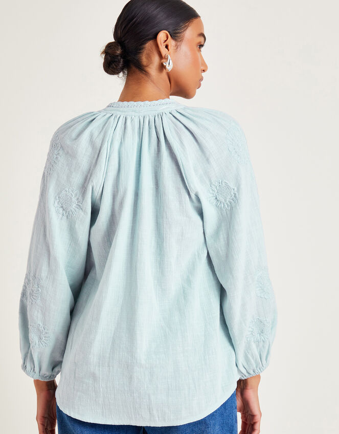 Tanvi Embroidered Long Sleeve Blouse, Blue (PALE BLUE), large