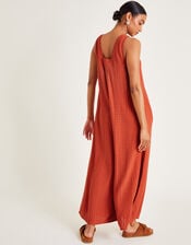 Hazel Embellished Wide Leg Jumpsuit, Orange (RUST), large