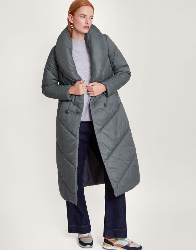 Clara Longline Padded Maxi Coat, Grey (CHARCOAL), large