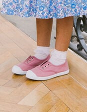 Hampton Canvas Plum Plimsolls, Pink (DUSKY PINK), large