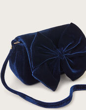 Bow Velvet Shoulder Bag, , large