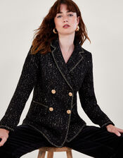 Poppy Tweed Jacket , Black (BLACK), large