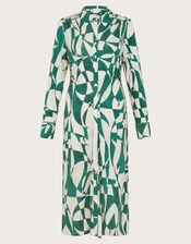 Print Shirt Dress, Green (GREEN), large