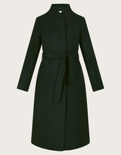 Saskia Belted Coat, Green (GREEN), large