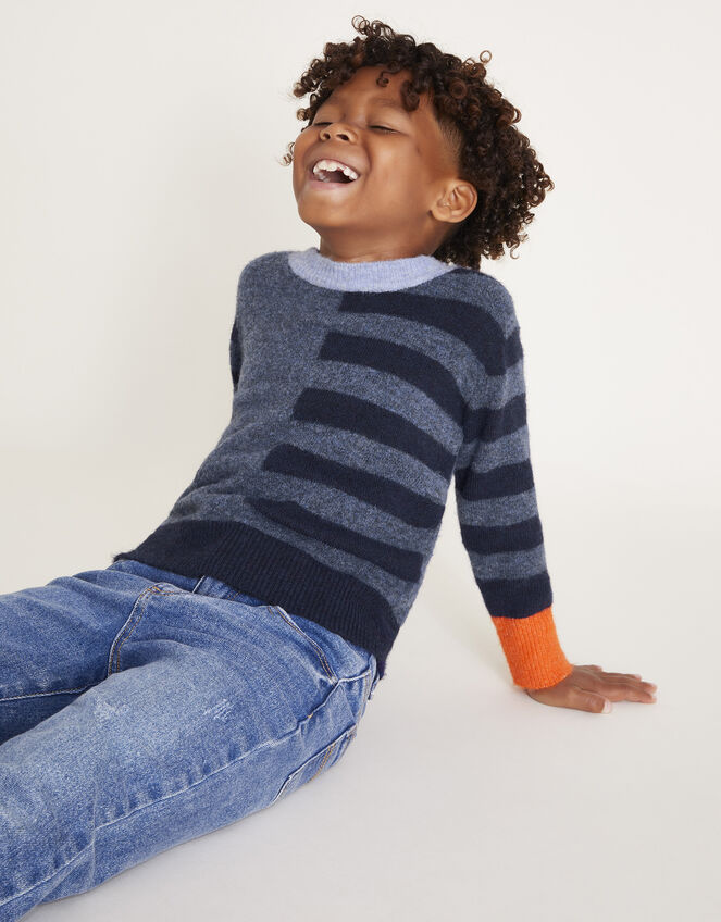 Stripe Colourblock Jumper, Multi (MULTI), large