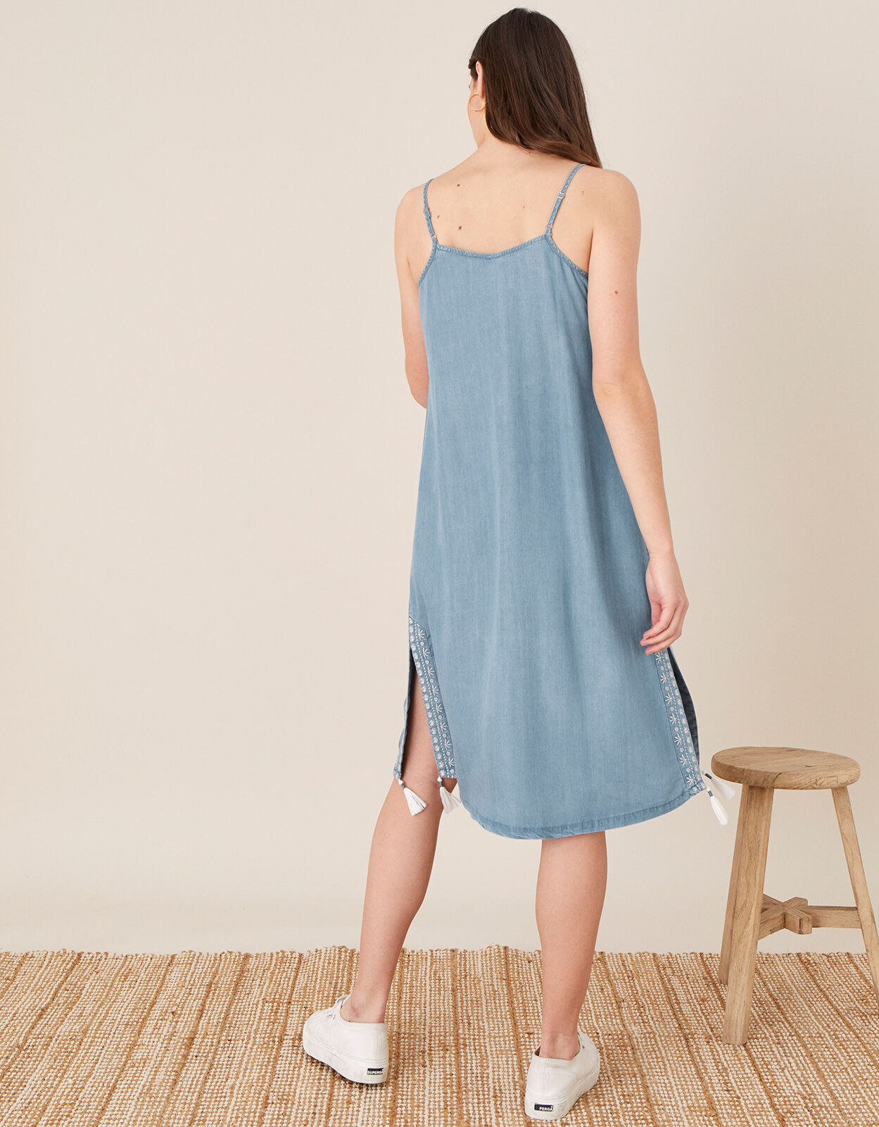 Embroidered Slip Dress