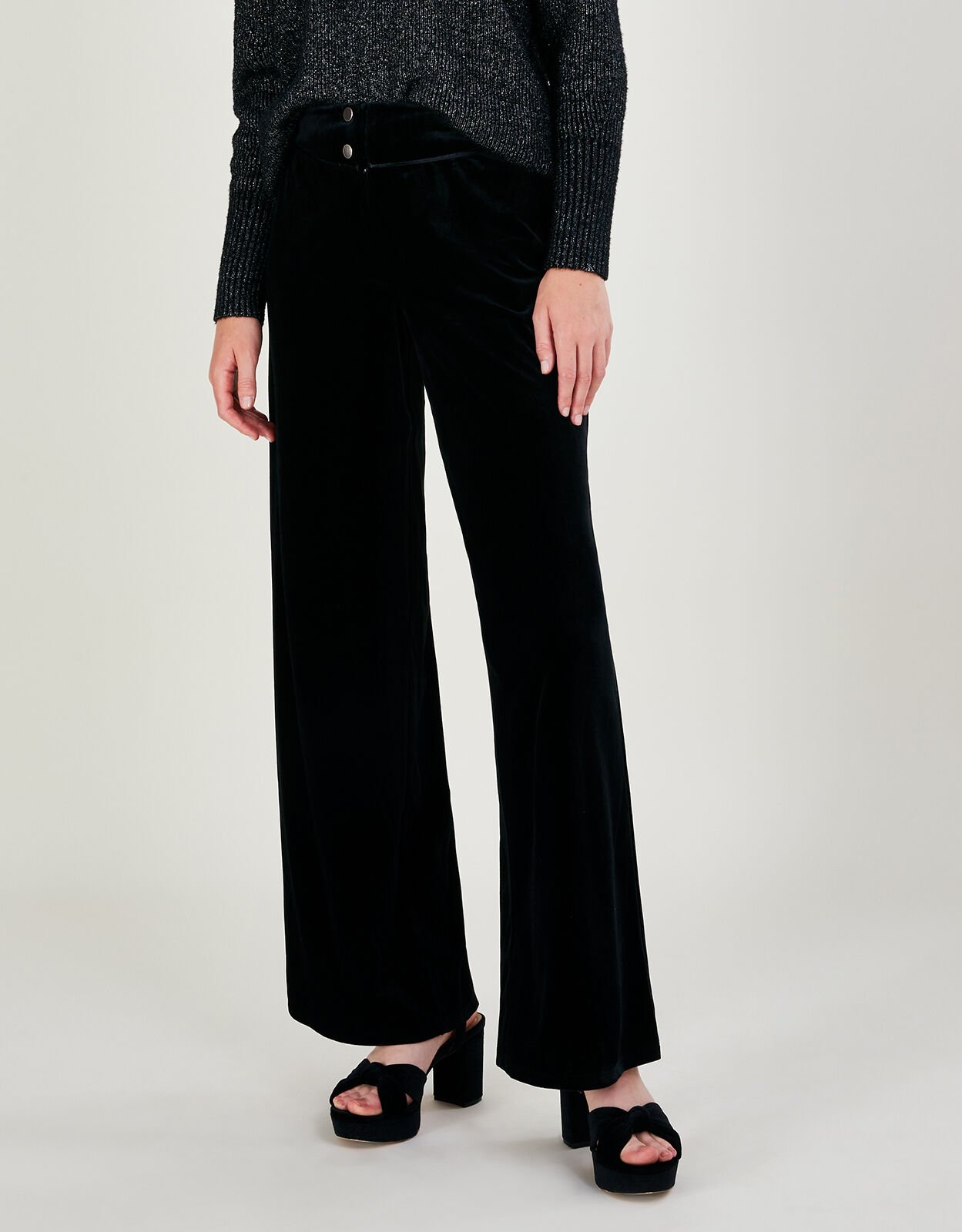 Buy Lipsy Black Velvet High Waisted Tailored Suit Trousers from Next India