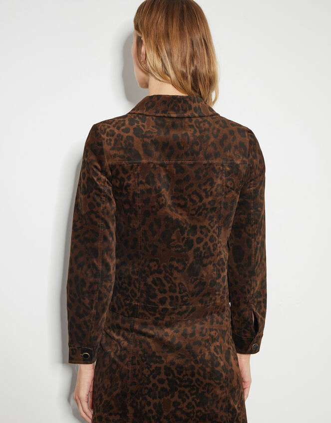 Aida Leopard Print  Jacket, Brown (BROWN), large