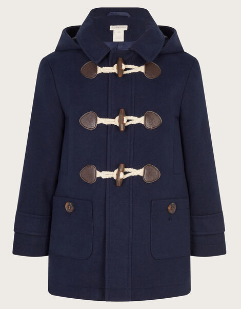 Hooded Duffle Coat, Blue (NAVY), large