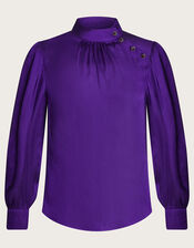 Holly Satin Blouse, Purple (PURPLE), large