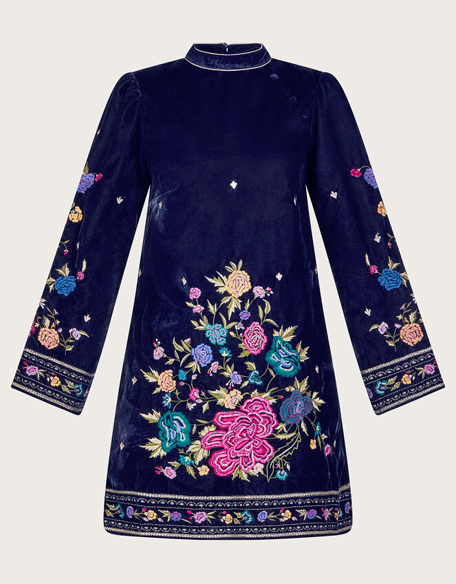 Freya Embroidered Tunic Dress, Blue (MIDNIGHT), large