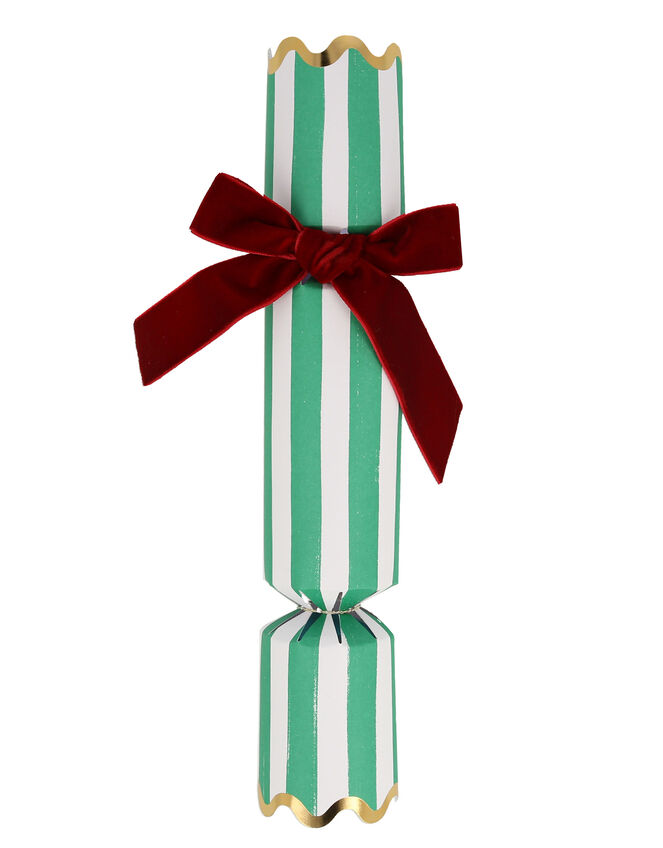 Meri Meri 6-Pack Stripe Velvet Bow Christmas Crackers, , large