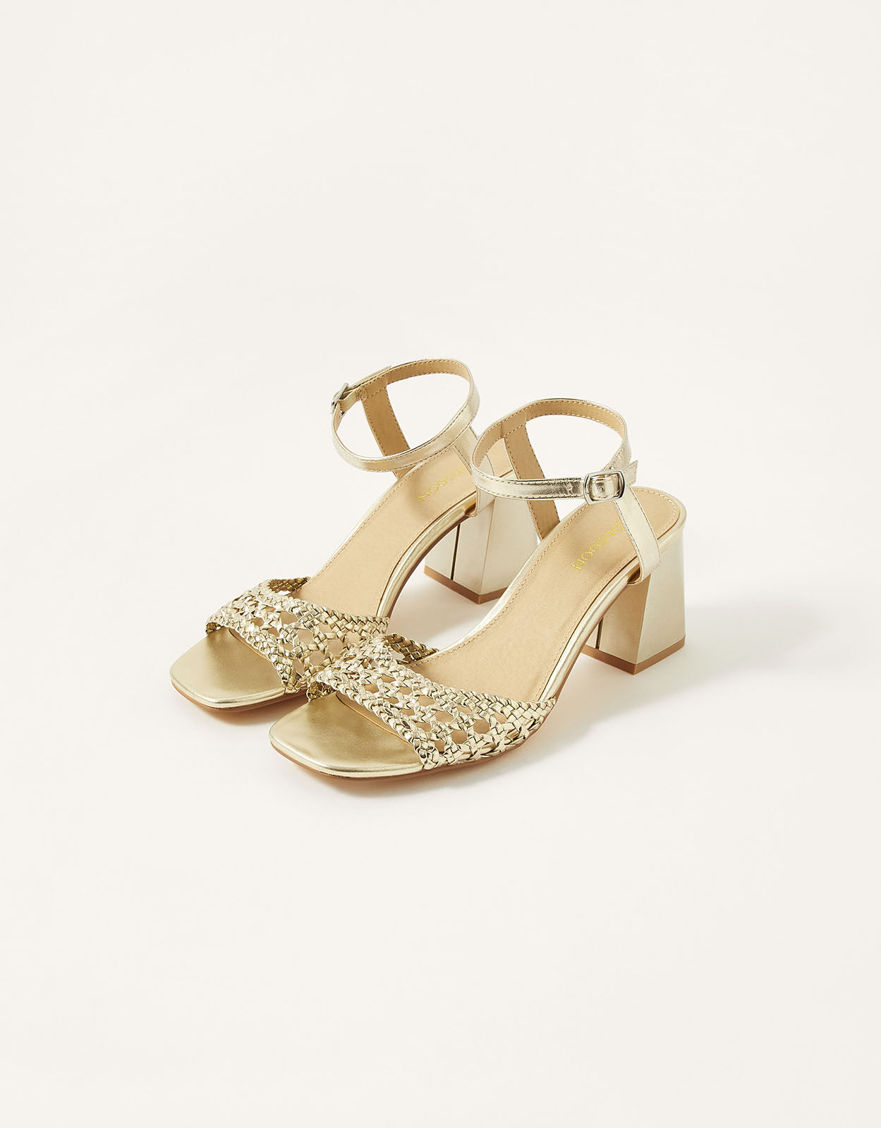 Knot Detail Heel Sandals - Pale Gold Metallic | Boden UK