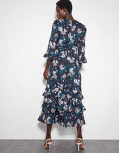 Drew Floral Burnout Midi Dress, Blue (NAVY), large