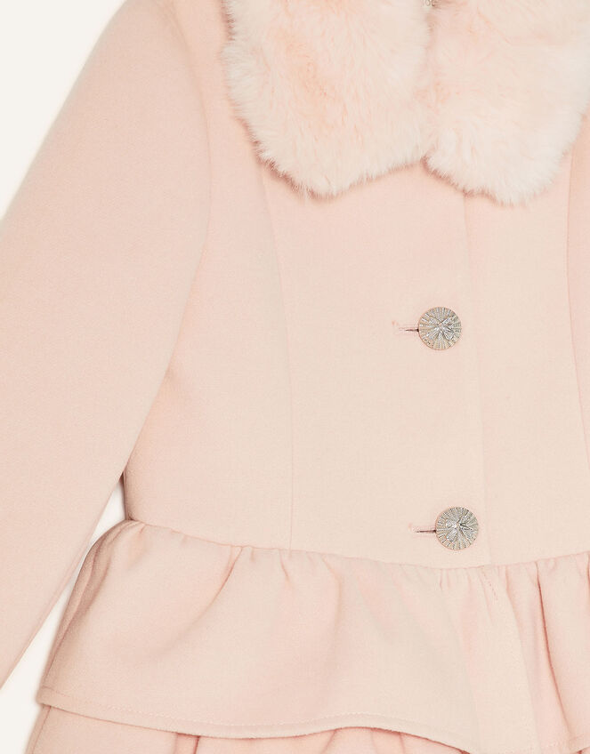 Triple Frill Coat , Pink (PALE PINK), large