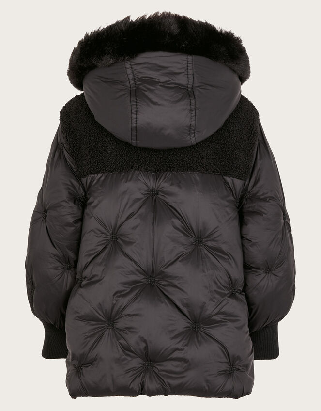 Chester Quilted Borg Coat, Black (BLACK), large