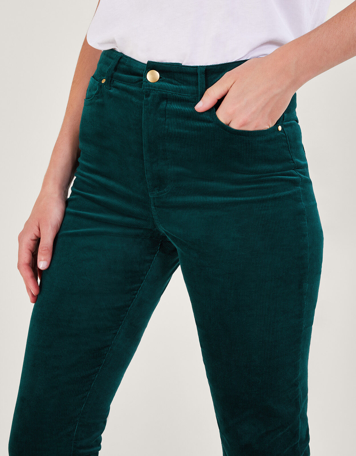 Sandro Bastien Stretch-cotton-blend Corduroy Trousers in Green | Lyst