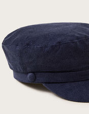 Cord Baker Boy Hat, Blue (NAVY), large