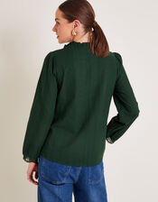 Cora Embroidered Shirt, Green (GREEN), large