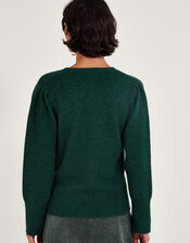 Bree Button Cardigan, Green (GREEN), large